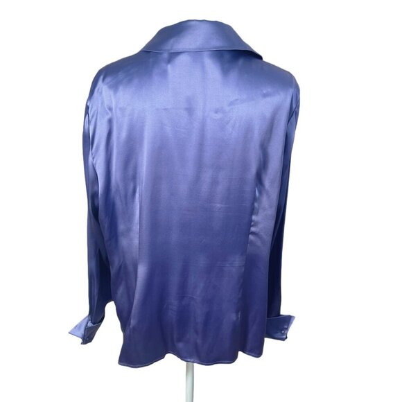 SOLD Vintage Randolph Duke Silk Purple Reversible Blouse Women's Size 18W - Picture 4 of 10
